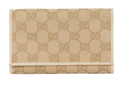 Gucci GG Continental Wallet, Canvas/Leather, Beige/Cream, MII, 1*